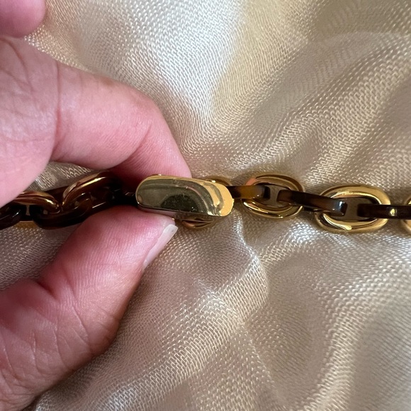 Gently Worn Michael Kors Gold and Tortoise Locket Bracelet - Picture 6 of 8